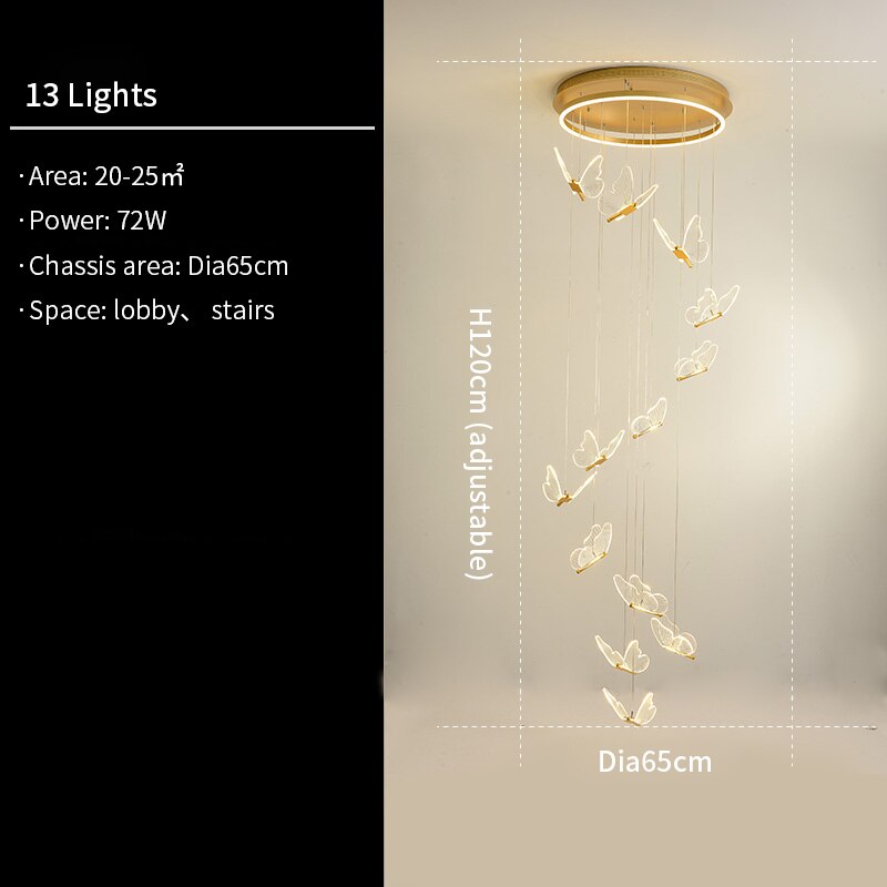 JENNA 3D-BUTTERFLY CHANDELIER