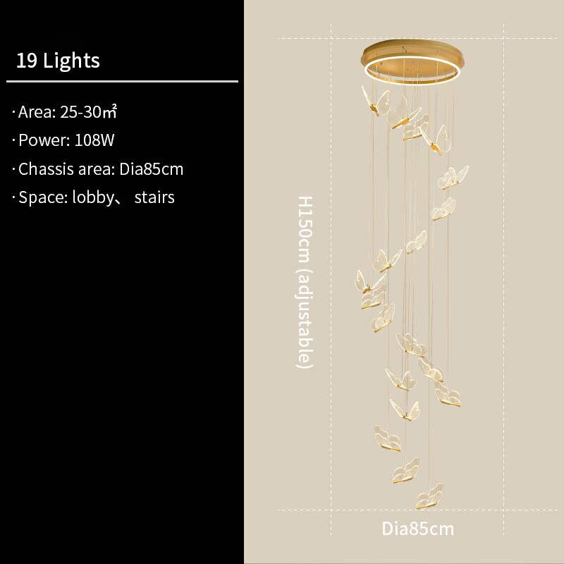 JENNA 3D-BUTTERFLY CHANDELIER